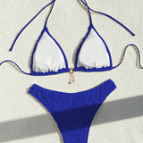 Bikini Sexy Couleur Unie Deux Pièces Triangle