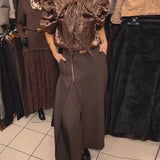 Jupe-Pantalon Élégant Design À Fermeture Éclair Décontracté