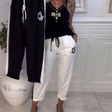 Pantalon décontracté coupe slim avec cordon élastique