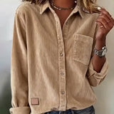 Chemise Tendance Velours Côtelé Revers