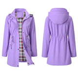 Trench Long Imperméable À Capuche Pour Femme