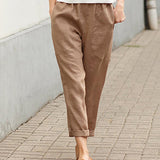 Pantalon décontracté de couleur unie