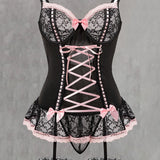 Lingerie Sexy En Dentelle Avec Nœud