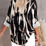 Blouse Col Montant Imprimé Irrégulier