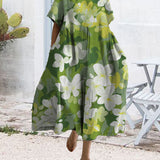 Robe ample imprimée à manches courtes