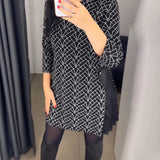Robe imprimée ligne col rond