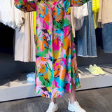 Robe à impression colorée et poches