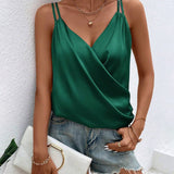 Camisole Élégante à Double Bretelles en Couleur Uni
