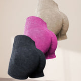 Short taille haute simple de couleur unie