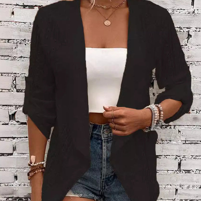 Cardigan élégant de couleur unie simple