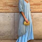 Imprimé Décolleté Ronde Robe Longue Casual Haut Deux Pièces