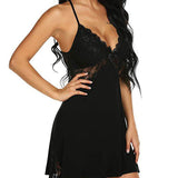 Robe de pyjama sexy dos nu de couleur unie