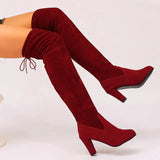 Bottes Élégantes Au-Dessus Du Genou En Daim Synthétique