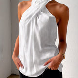Débardeur Mode Halter Couleur Unie