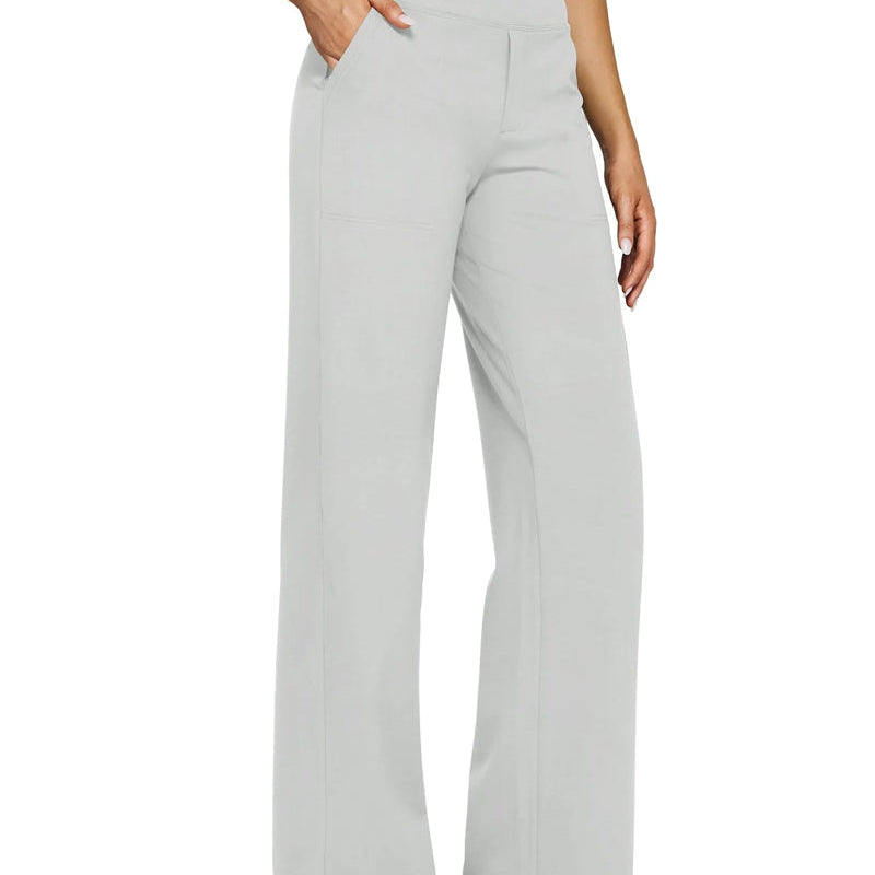 Pantalon Femme Taille Haute Extensible Décontracté Yoga Jambe Large