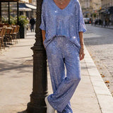 Ensemble Col V Paillette Style