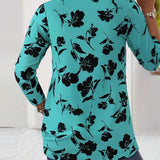 Blouse à Boutons Imprimée Mode