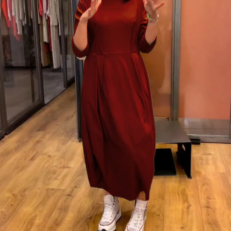 Robe à col rond et manches 2/3