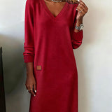 Robe Pull Col En V Élégante