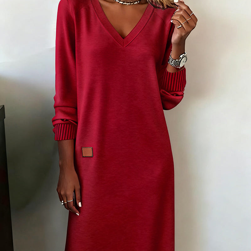 Robe Pull Col En V Élégante
