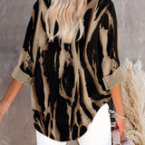 Blouse Col Montant Imprimé Irrégulier