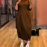 Robe à col rond et manches 2/3