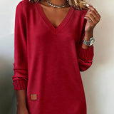 Robe Pull Col En V Élégante