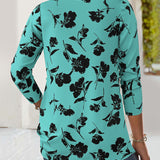 Blouse à Boutons Imprimée Mode