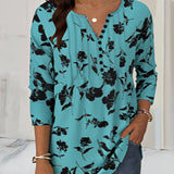 Blouse à Boutons Imprimée Mode