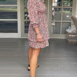 Robe décontractée à imprimé floral et encolure carrée