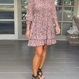 Robe décontractée à imprimé floral et encolure carrée
