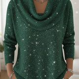 Pull À Col Montant Orné De Paillettes