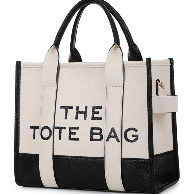 Sac fourre-tout tendance avec coutures bicolores