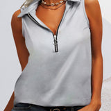 Gilet de couleur unie avec zip