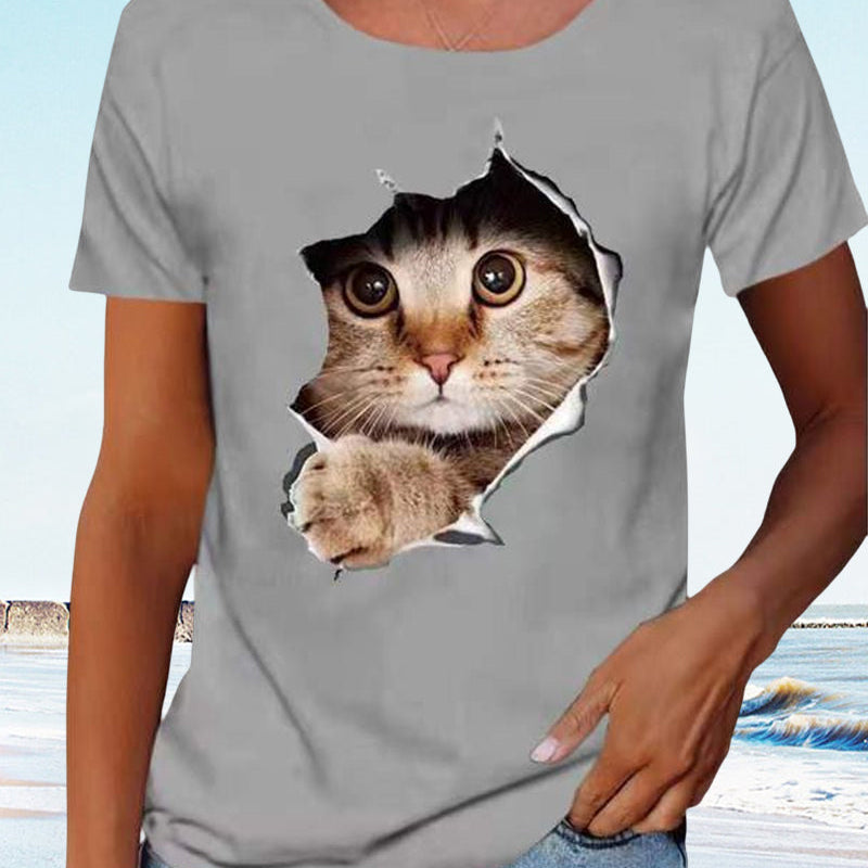 T-shirt avec imprimé chat