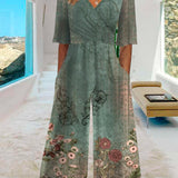 Combinaison à poche à imprimé floral vintage