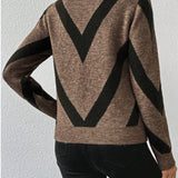 Pull Avec Caractéristiques Imprimé Géométrique Et Col Rond