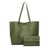 Capacité avec sac à bandoulière à pampilles de couleur unie avec grand