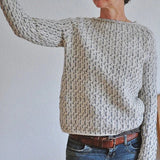 Liesbeth | Pull en maille gris élégant à manches longues pour femme