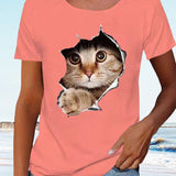 T-shirt avec imprimé chat