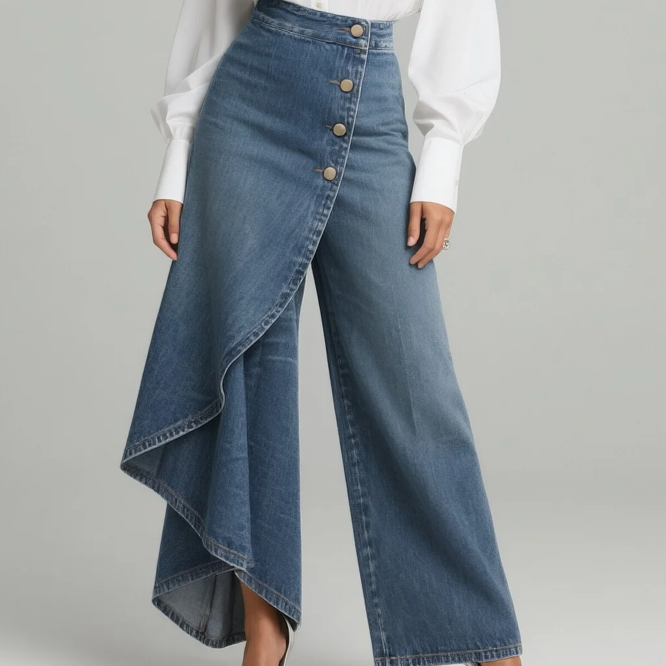 Maëlys | Pantalon en denim à nouer