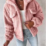 Freja | Manteau en peluche à coupe courte et chaude pour femme