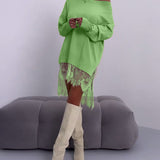 Pull slim à épaules dénudées de couleur unie