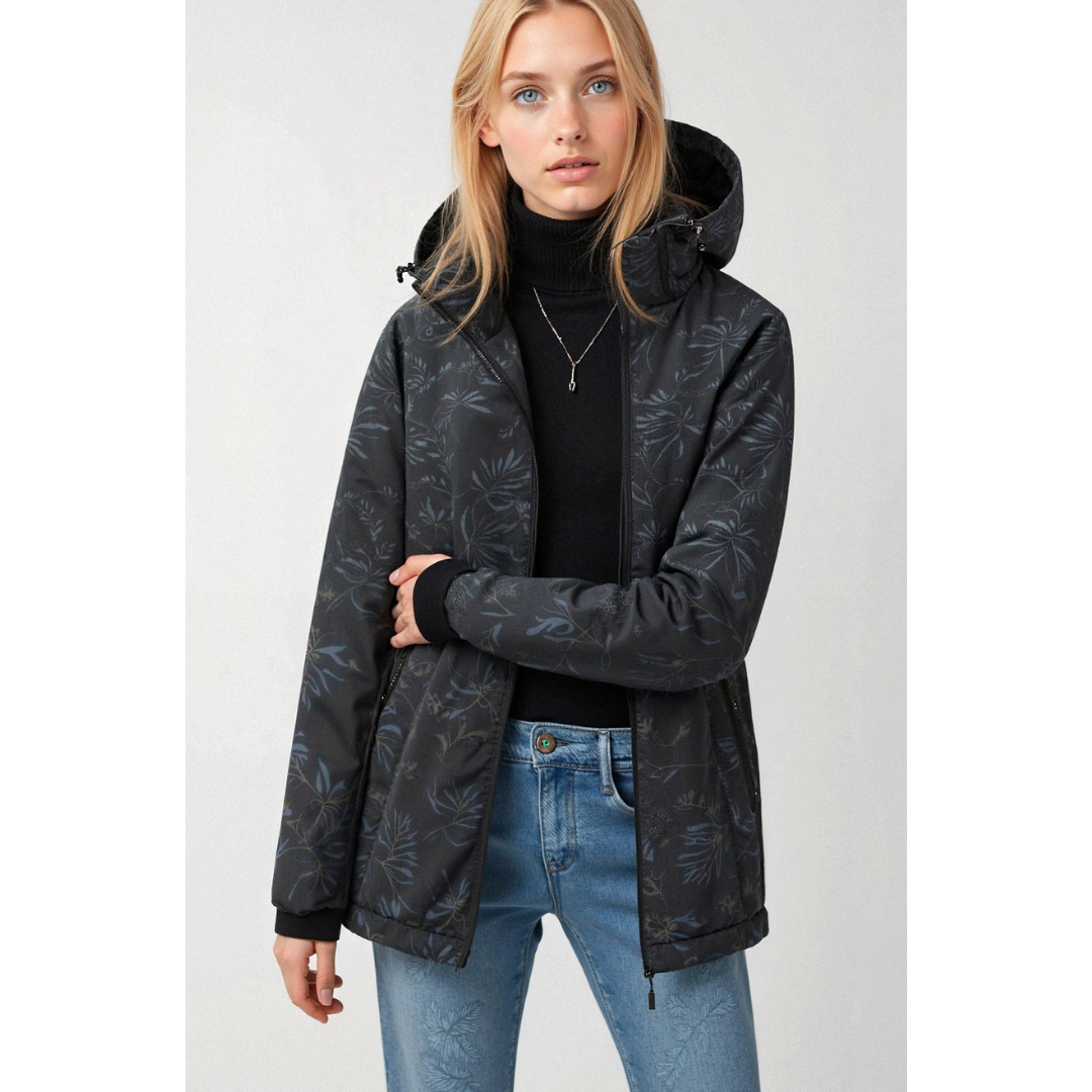 Renata | Veste coupe-vent à capuche avec fermeture éclair frontale pour femme