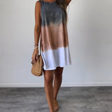 Robe décontractée sans manches bloc de couleur