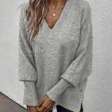 Pull Manche Lanterne Encolure En V