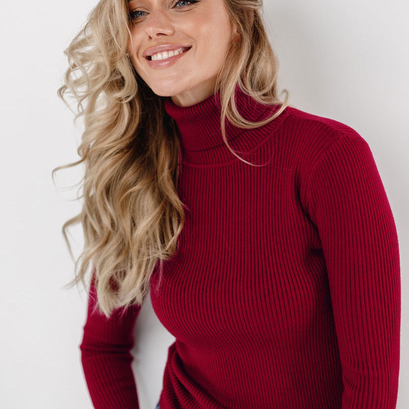 Solene | Pull col roulé classique pour femme