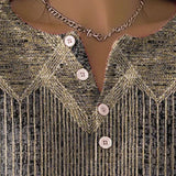 Pull Élégant Boutonné Rétro