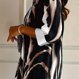 Blouse Col Montant Imprimé Irrégulier