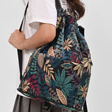 Sac à bandoulière avec cordon de serrage de style ethnique